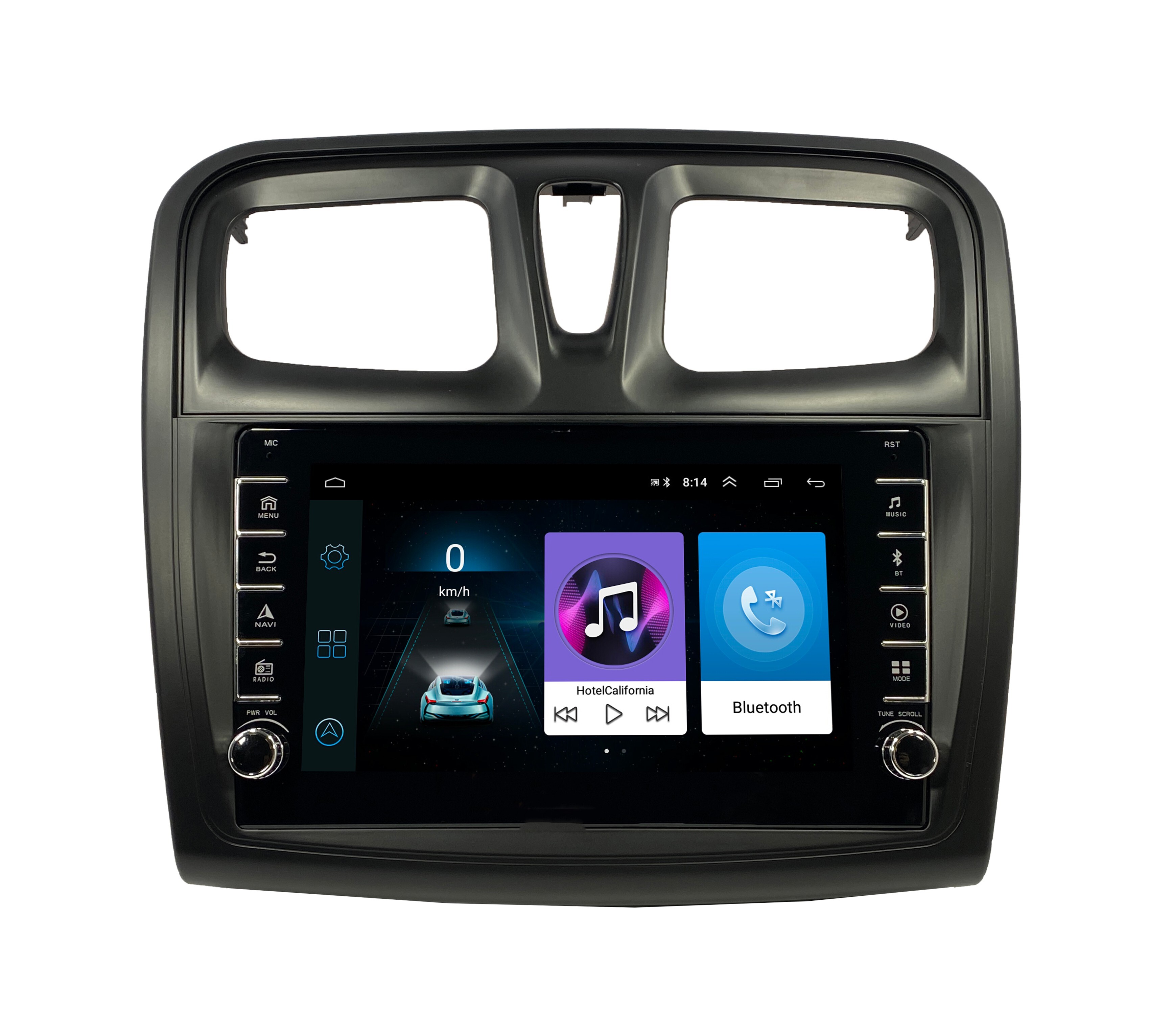 Автомагнитола ANDROID Renault Logan 2 2014-2021, Android 12, 2/32GB, с крутилками / Мульти