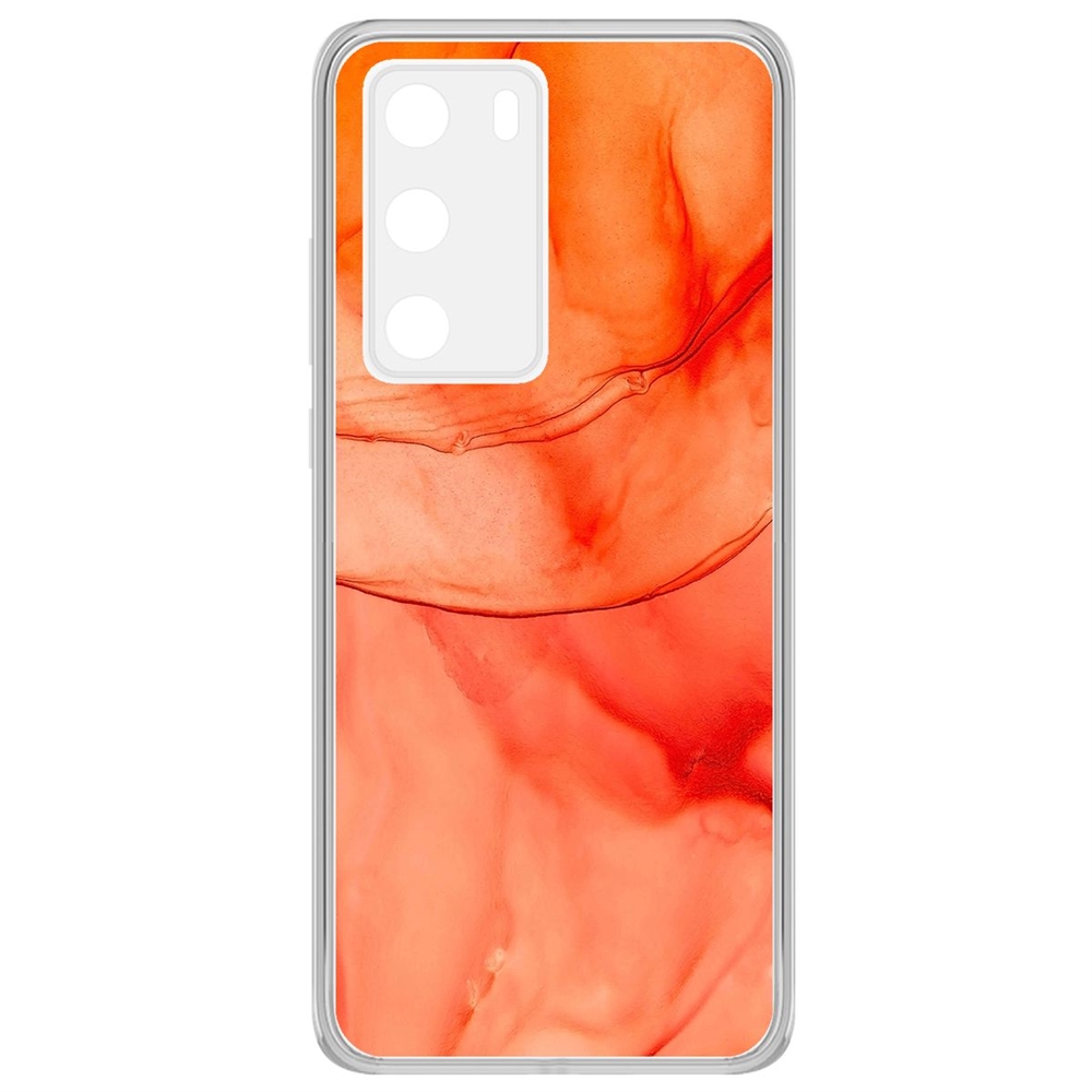 

Чехол-накладка Krutoff Clear Case Абстракт оранж для Huawei P40