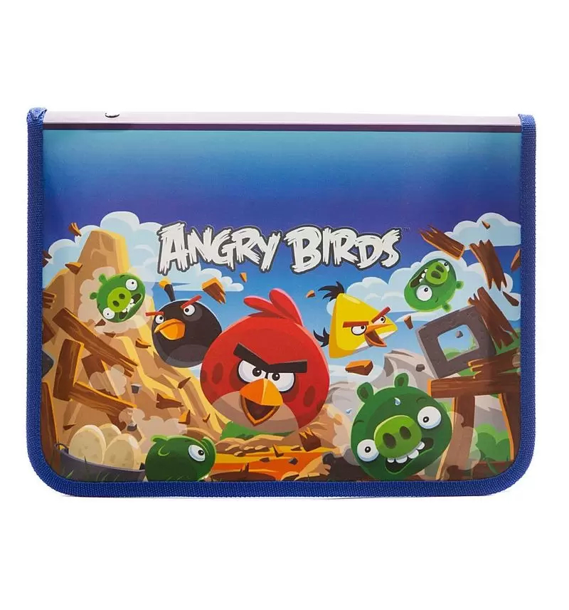 

Папка для тетрадей Hatber Angry Birds, пластиковая А4ф с откидной планкой на молнии, Разноцветный