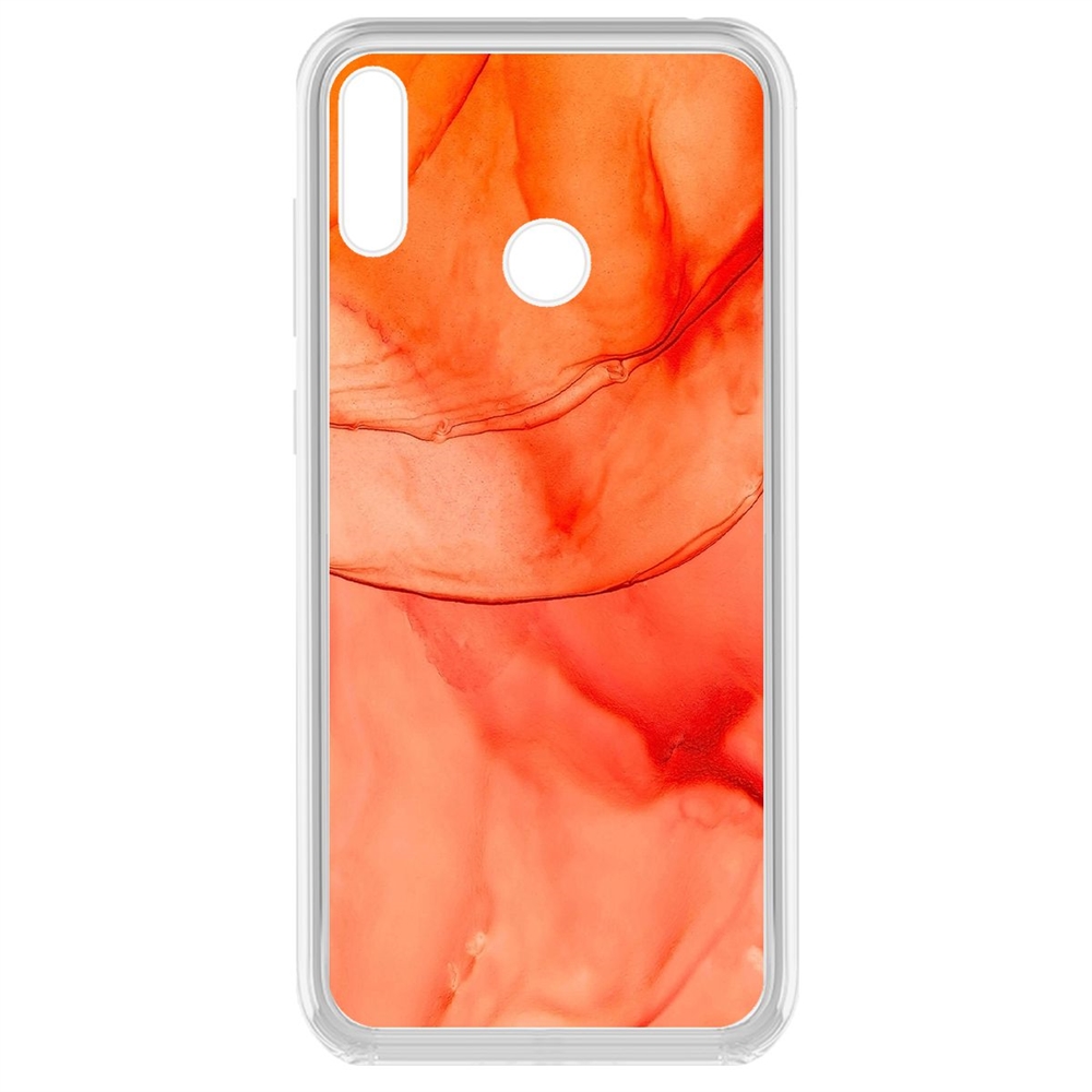 Чехол-накладка Krutoff Clear Case Абстракт оранж для Huawei Y7 (2019)