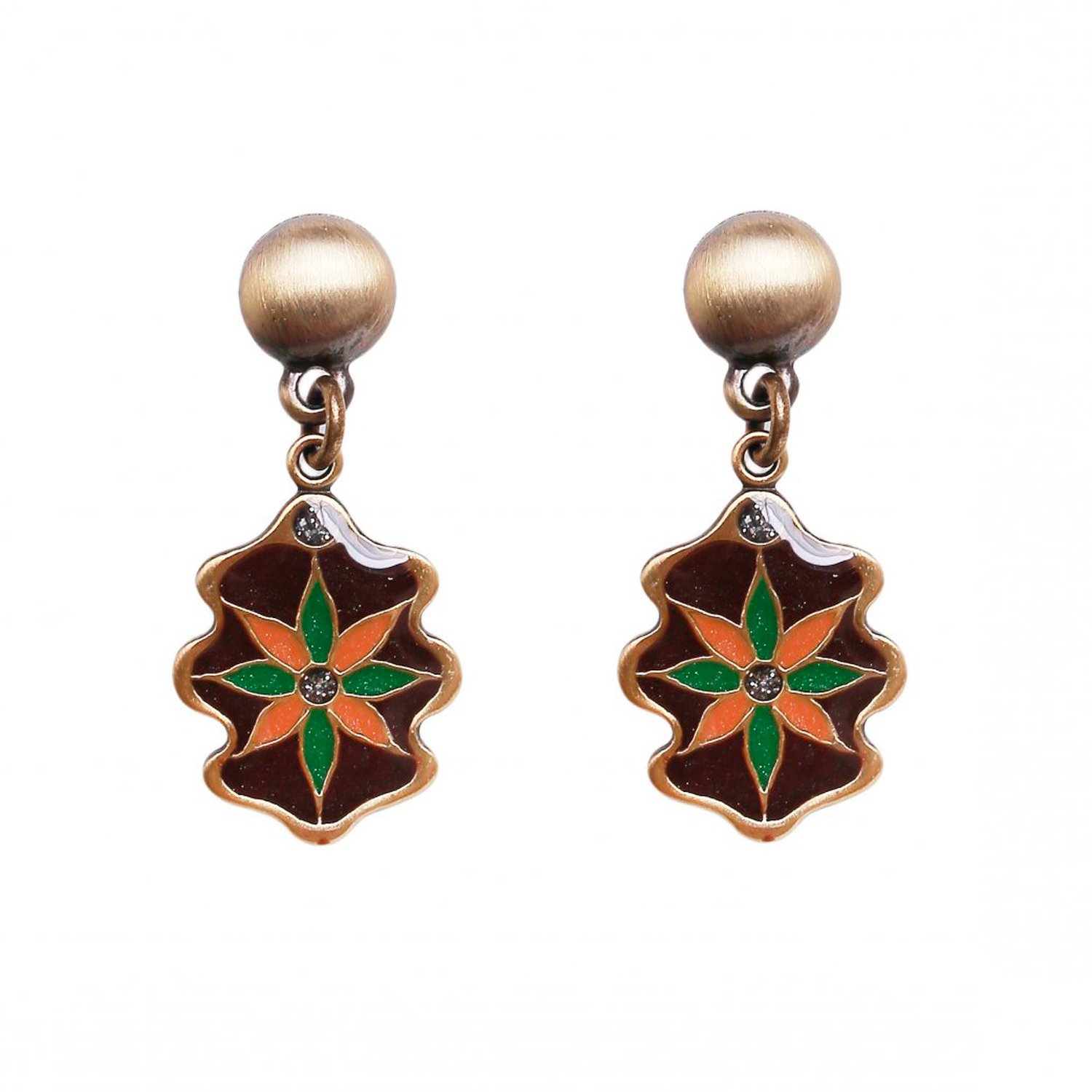 

Серьги из бижутерного сплава/бронзы с эмалью Clara Bijoux A51774-4T BR/G, A51774-4T BR/G