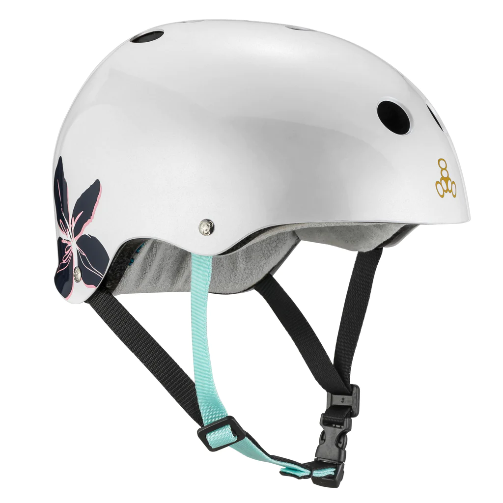 фото Шлем triple 8 certified sweatsaver helmet, floral, xs/s triple eight