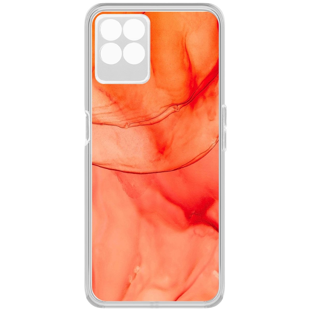 

Чехол-накладка Krutoff Clear Case Абстракт оранж для Realme 8i
