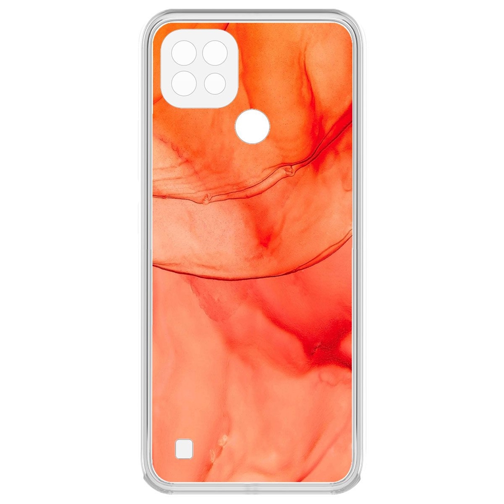 

Чехол-накладка Krutoff Clear Case Абстракт оранж для Realme C21, Прозрачный