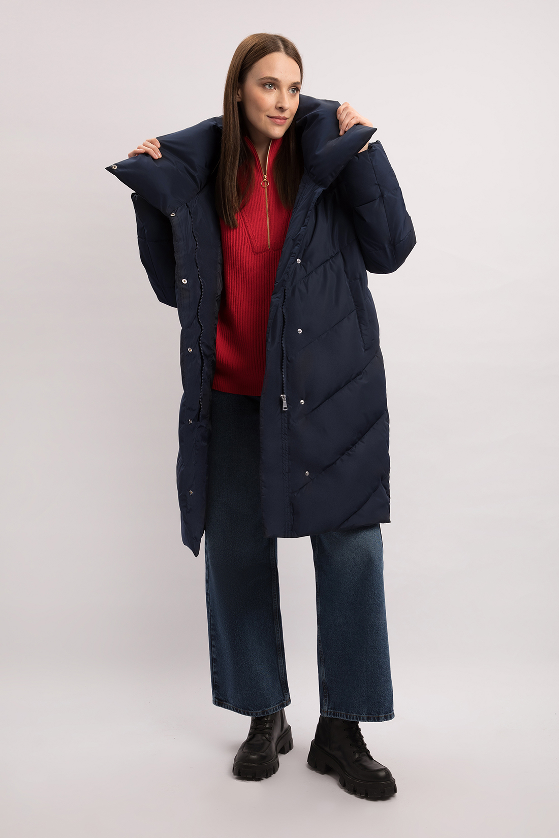 Пальто женское Baon B0422512 синее XL