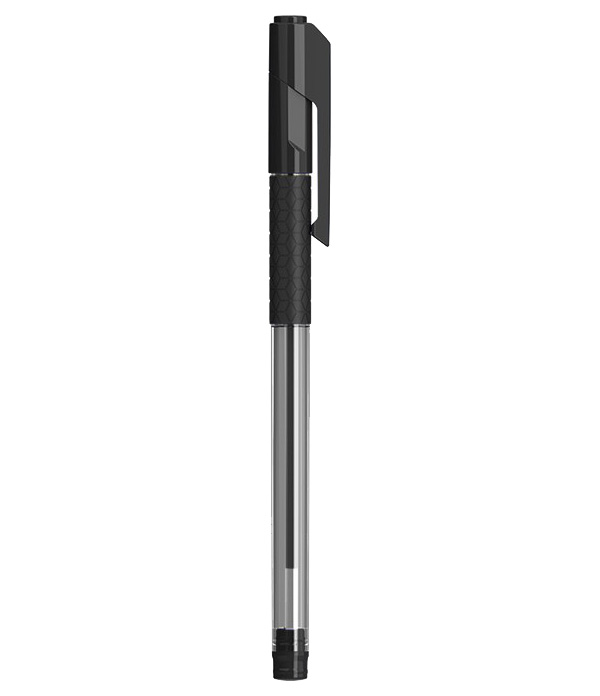 Ручка шариковая Deli Arrow EQ01620 черная, корпус прозрачный/черный (12 шт. в уп-ке)