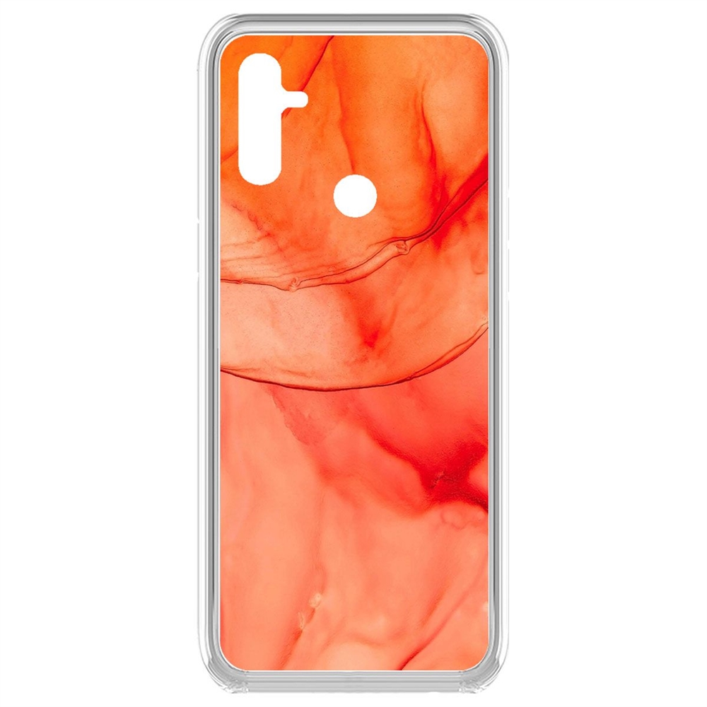 

Чехол-накладка Krutoff Clear Case Абстракт оранж для Realme C3, Прозрачный