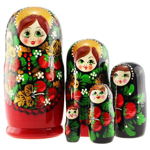 

Подарки Матрёшка "Клубничка" (5 мест, 17 см), Разноцветный