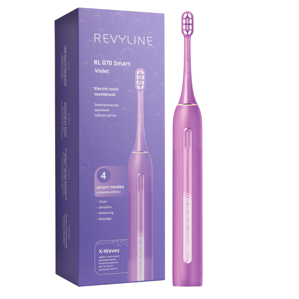 Электрическая зубная щетка Revyline RL 070 фиолетовая электрическая зубная щетка revyline rl 040