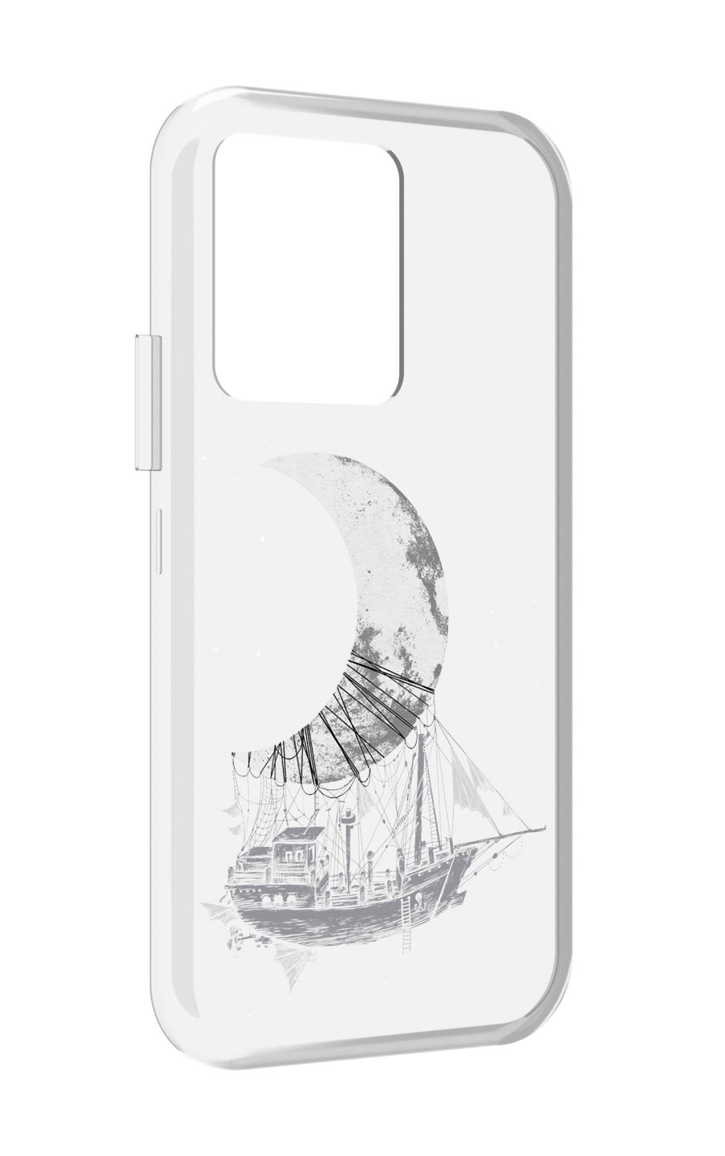 

Чехол MyPads черно белый корабль полумесяц для Vivo iQOO 10, Прозрачный, Tocco