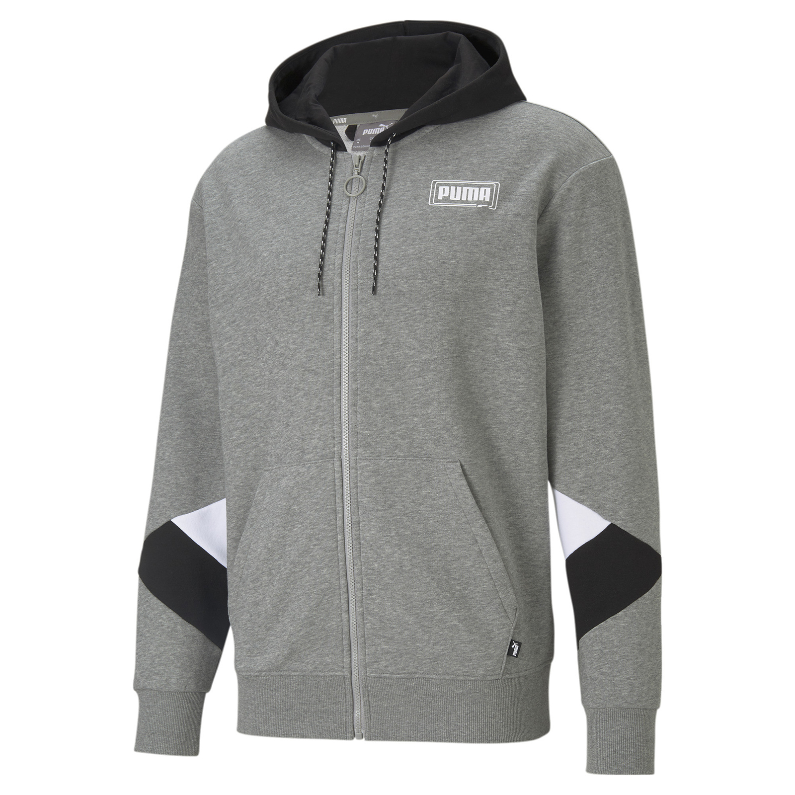 фото Толстовка мужская puma rebel fz hoodie tr серая s