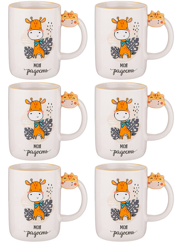 

Набор кружек 12 шт Lefard Мое счастье 420 мл 420-100, Розовый