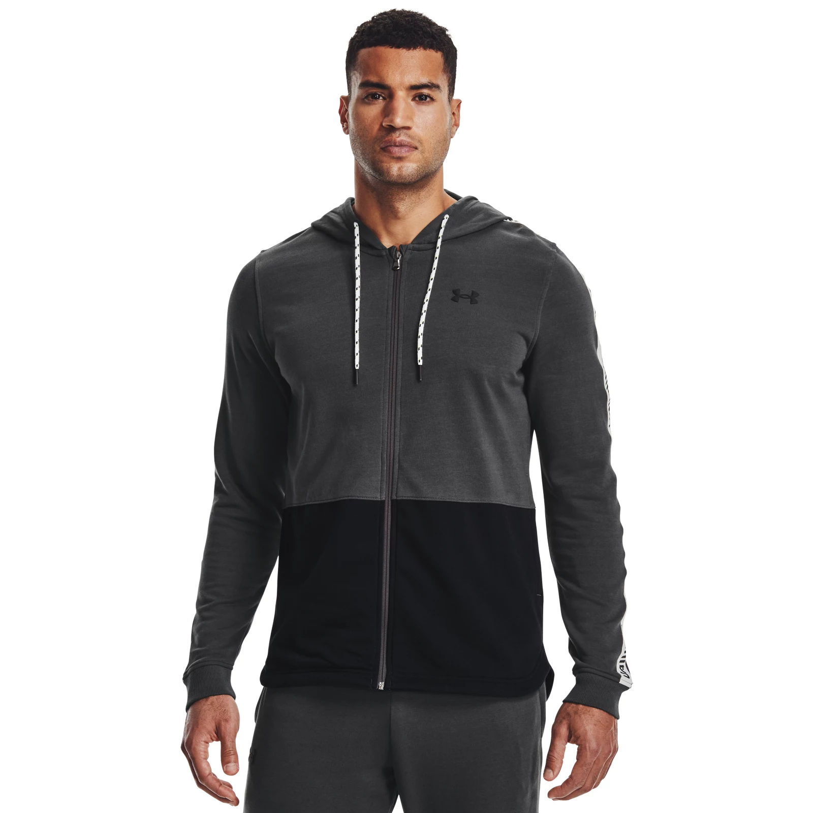 фото Толстовка мужская under armour rival terry lckrtg fz hoodie серая xs