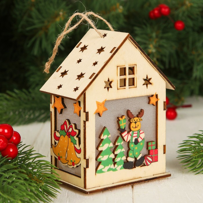 

Новогодняя фигурка домик Веселый олень 3567185 1 шт., Веселый олень