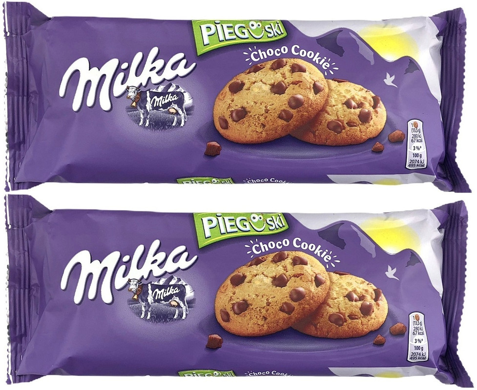 

Печенье Milka Choco Cookie c кусочками шоколада, 135 г х 2 шт, Печенье