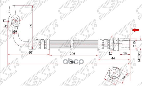 

Шланг Тормозной Передний (Таиланд) Toyota Hiace/Regiusace 89-03 Lh Sat арт. ST-90947-02591