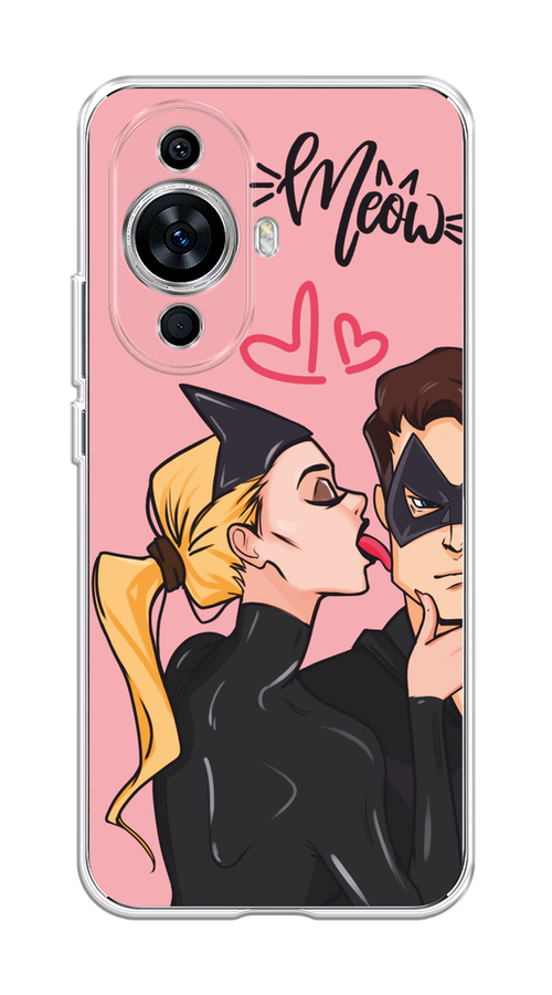 

Чехол Awog на Huawei Nova 11 "Kiss of Cat Woman", Розовый;черный;бежевый, 6121250-1