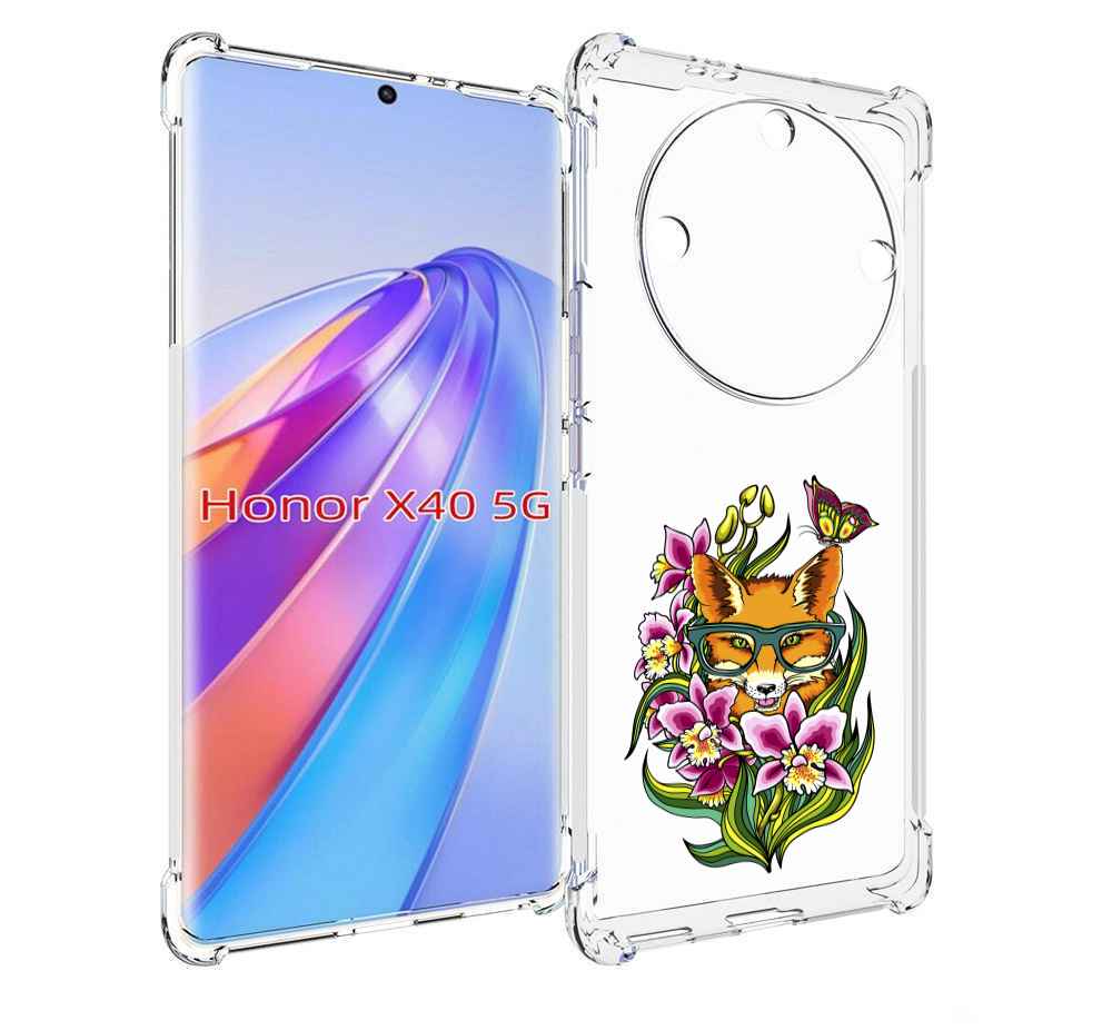 

Чехол MyPads Лиса в цветах для Honor X40, Прозрачный, Tocco