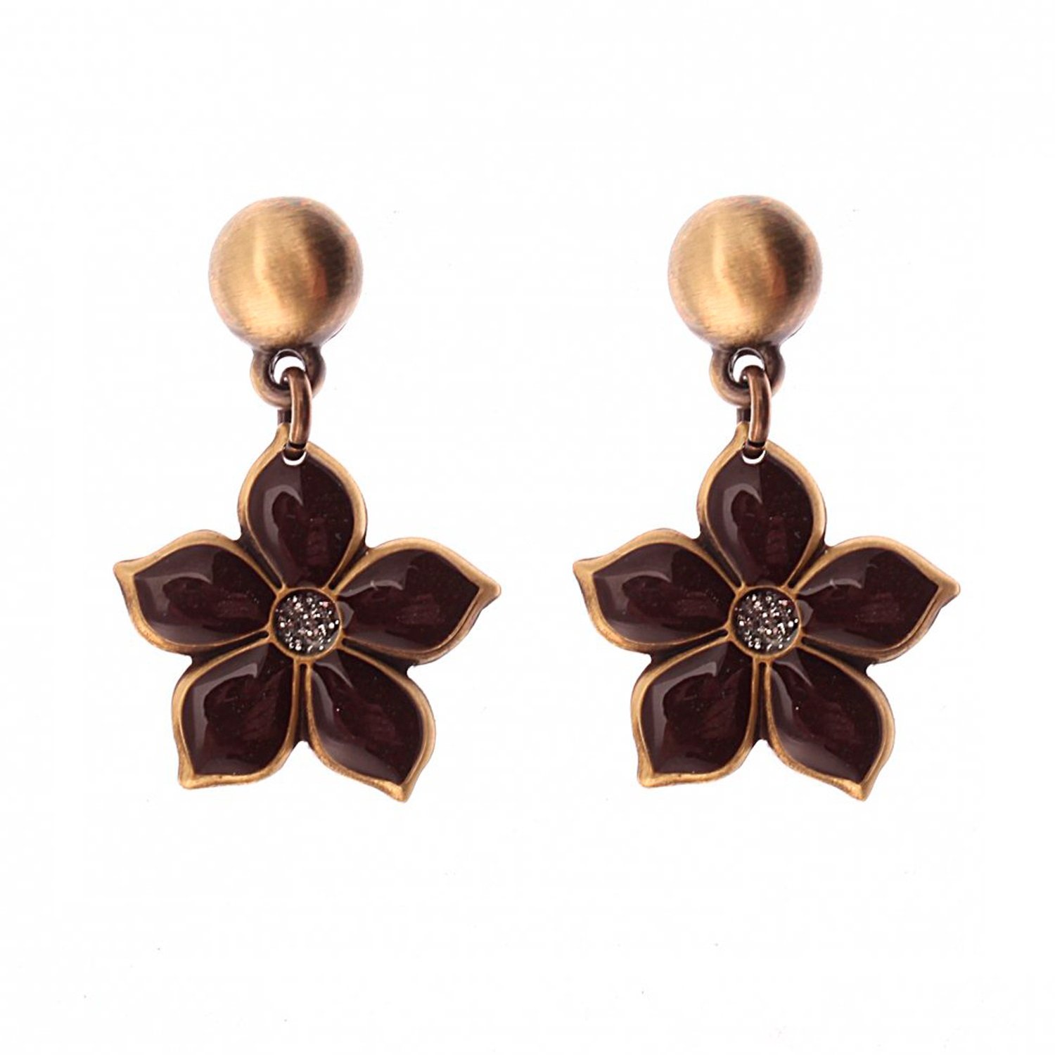 

Серьги из бижутерного сплава/бронзы с эмалью Clara Bijoux A75418 BR, A75418 BR