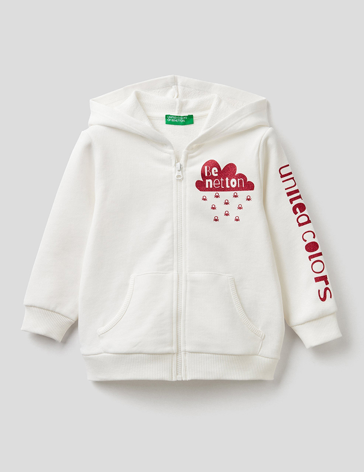 

Толстовка для девочек Benetton цв. белый р.86, 21A_3J70C5979