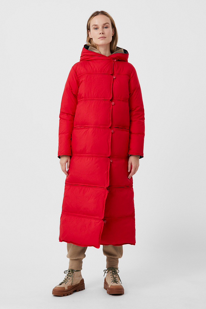 фото Утепленное пальто женское finn flare fab110153 красное xs