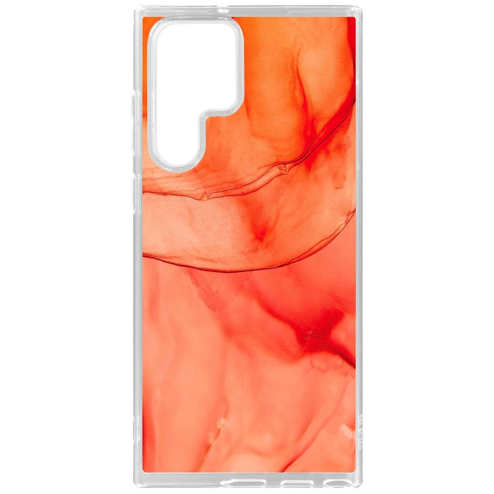

Чехол-накладка Krutoff Clear Case Абстракт оранж для Samsung Galaxy S22 Ultra, Прозрачный