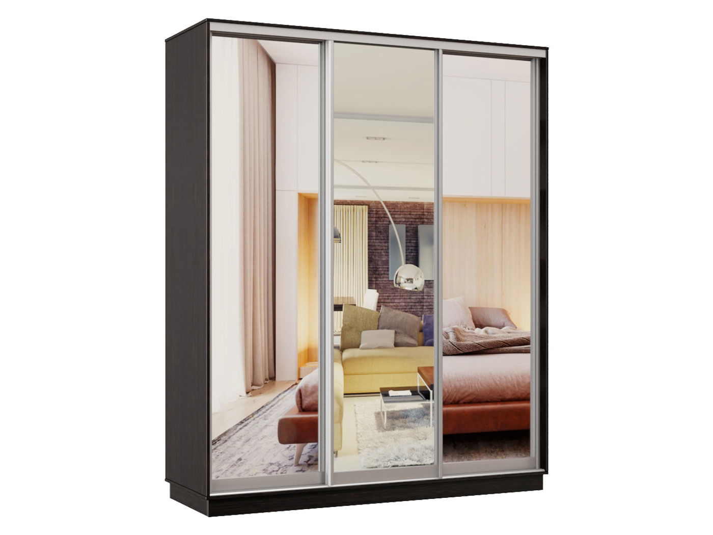 

Шкаф-купе Хочу домой Маршал Венге 2400 мм 1800 мм 450 мм С тремя зеркалами, Коричневый, Маршал 34609