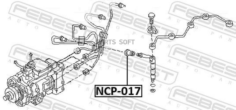 

Втулка уплотнительная топливной форсунки Nissan Amb Ae50 1998.10- FEBEST NCP-017