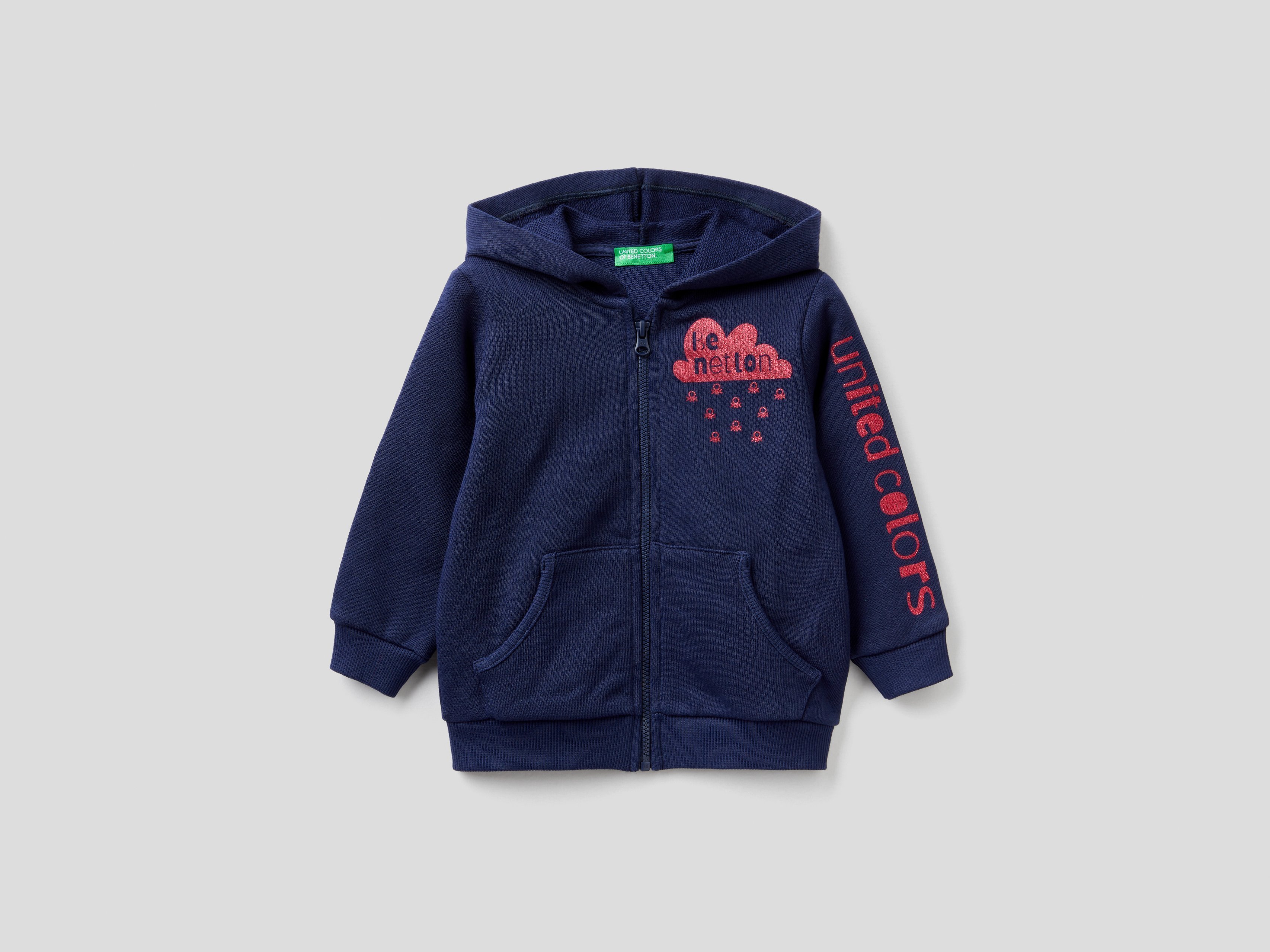 фото Толстовка для девочек benetton цв. синий р.86 united colors of benetton