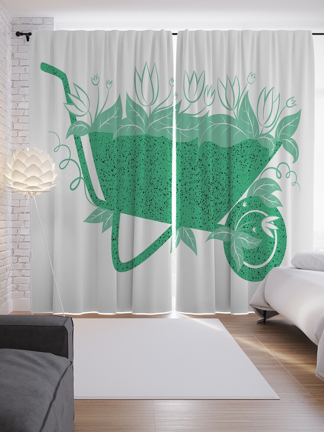 

Шторы JoyArty с фотопечатью "Тачка с тюльпанами" из сатена, 290х265 см, Тачка с тюльпанами