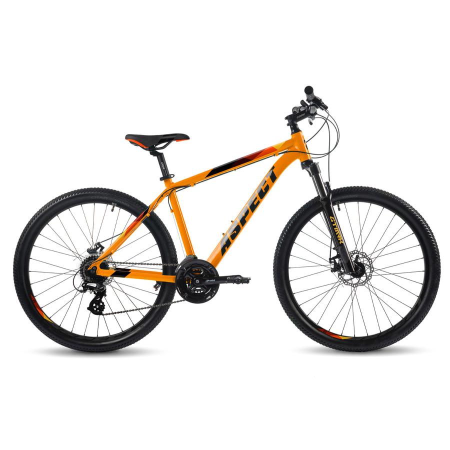 

Велосипед горный Aspect Ideal 27.5" рама 18" оранжево-черный, Черный;оранжевый
