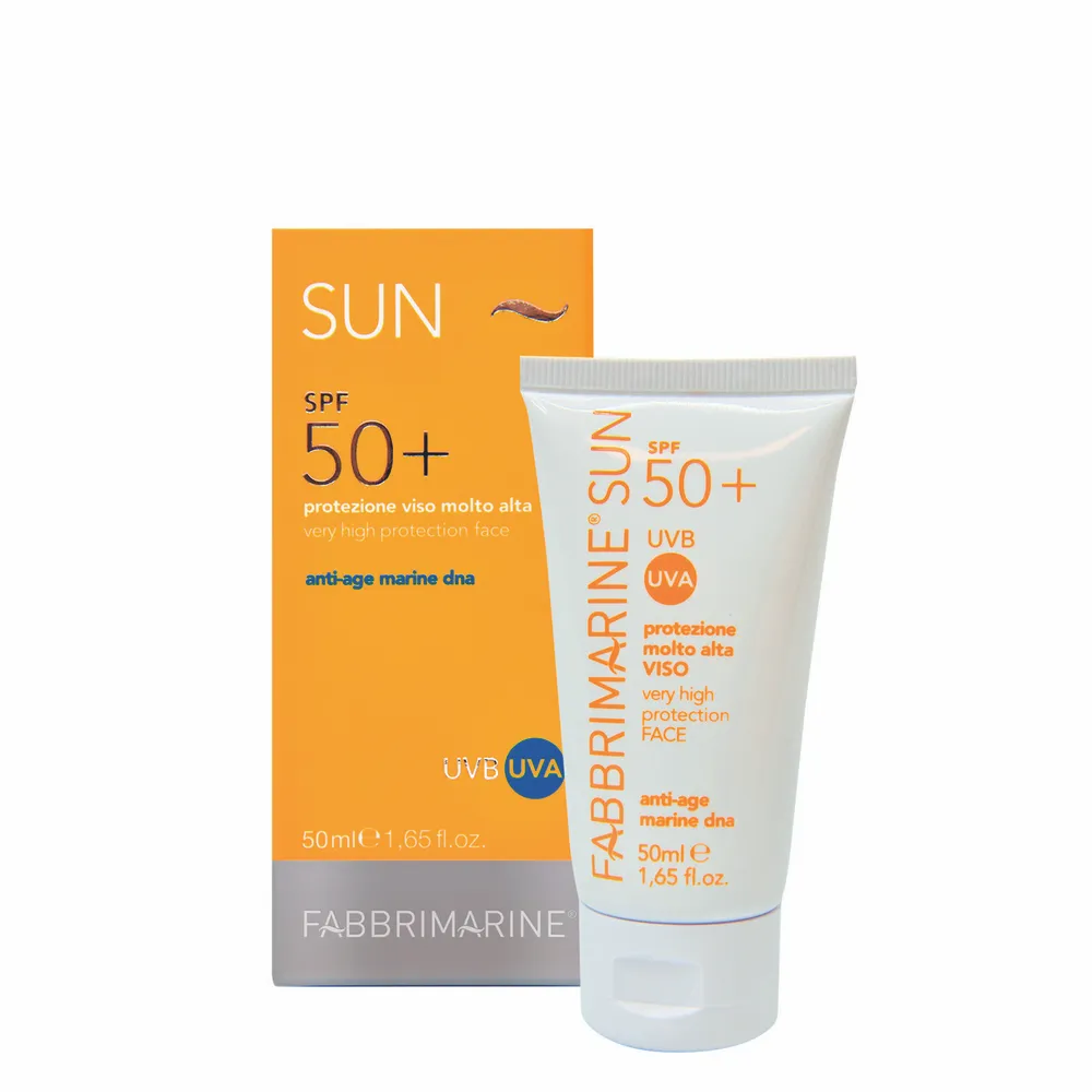 Солнцезащитное средство для лица Fabbrimarine SUN SPF-50 с ДНК морских водорослей 50мл