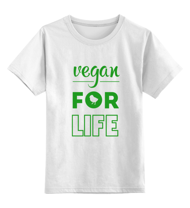 

Детская футболка классическая Printio Vegan for life, р. 164, Белый, 0000000686899