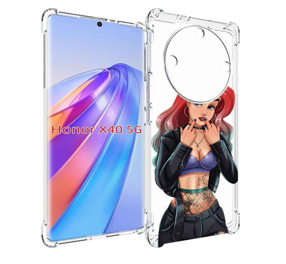 

Чехол MyPads Ариэль-русалочка-готика для Honor X40, Прозрачный, Tocco