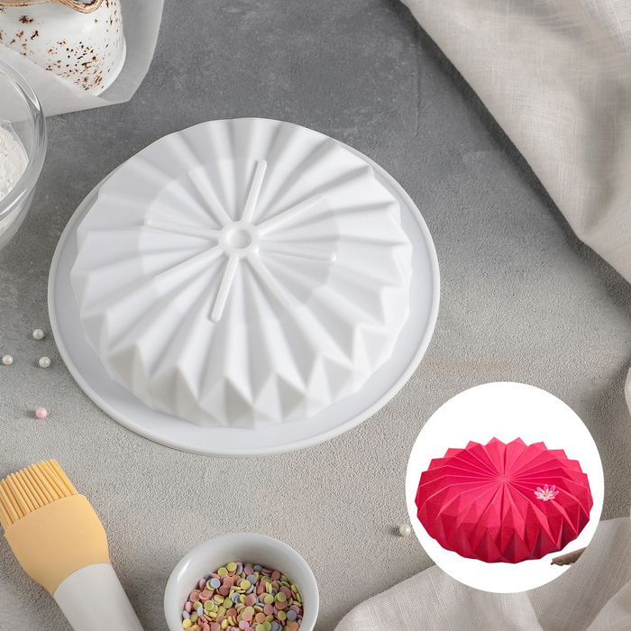 фото Форма для муссовых десертов и выпечки доляна «оригами», 18,5×18,5 см, цвет белый