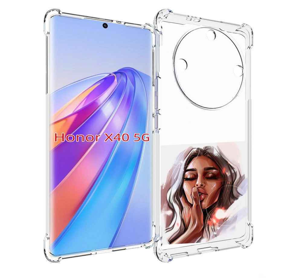 

Чехол MyPads Большие-губы женский для Honor X40, Прозрачный, Tocco
