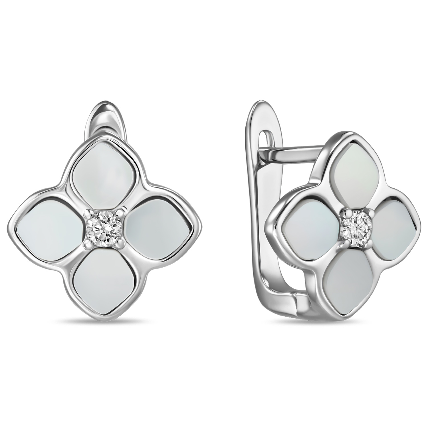 

Серьги из серебра MIUZ Diamonds E2036-SL-6054, перламутр/фианит, E2036-SL-6054