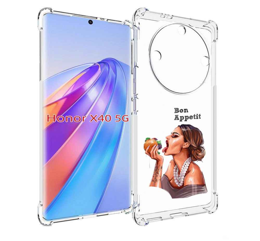

Чехол MyPads Бон-аппетит для Honor X40, Прозрачный, Tocco