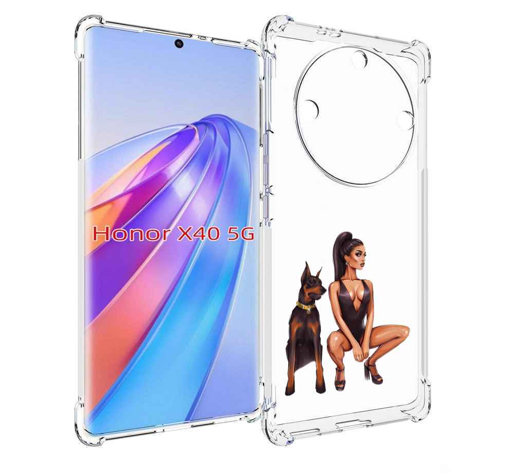 

Чехол MyPads Борзая-девушка для Honor X40, Прозрачный, Tocco