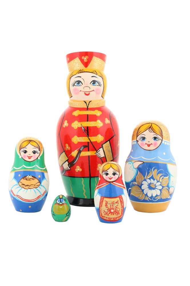 

Матрешка вятская Иван-Царевич, 5 мест, 20см, Красный, вятская 5 мест, 20см