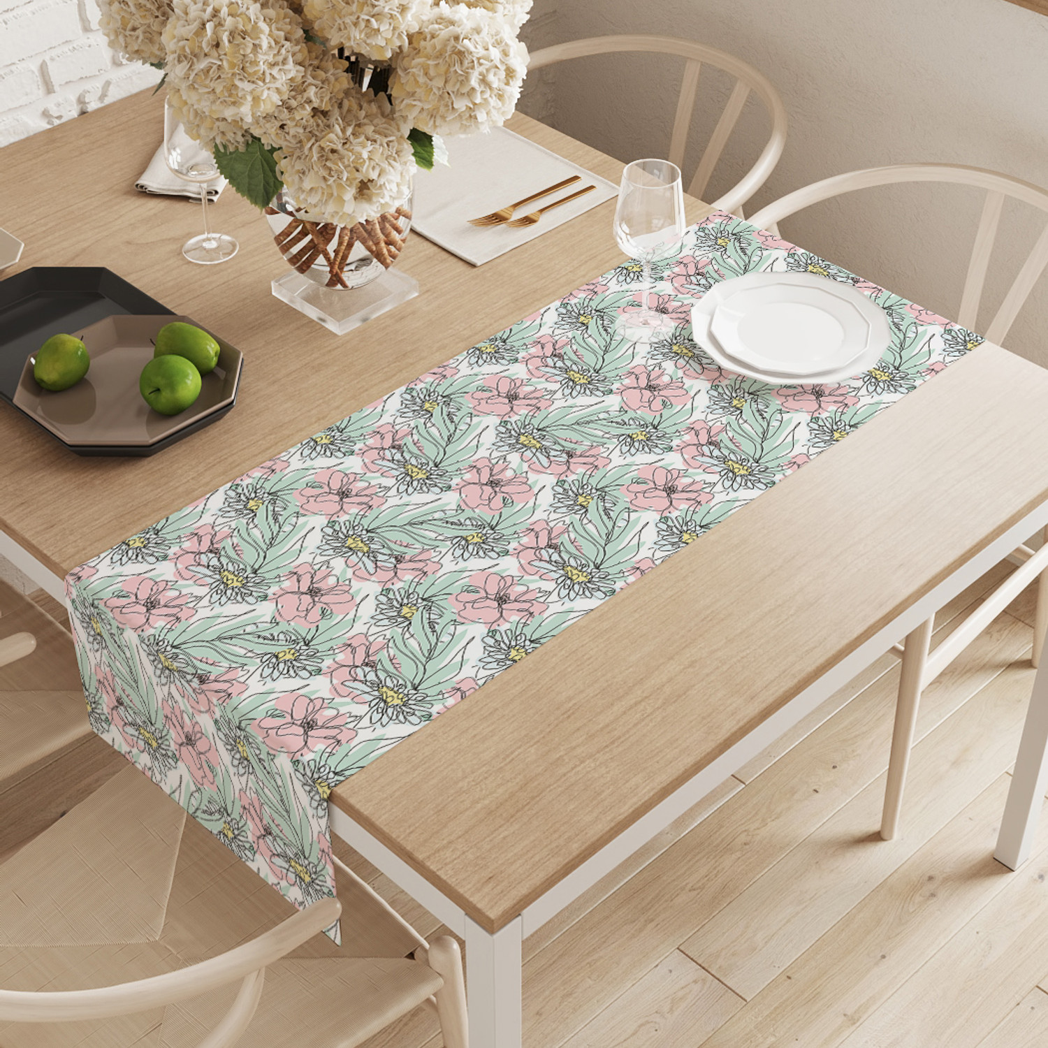 

Дорожка водоотталкивающая на стол JoyArty Арт природы ptt_281802 145х40см белый, Арт природы