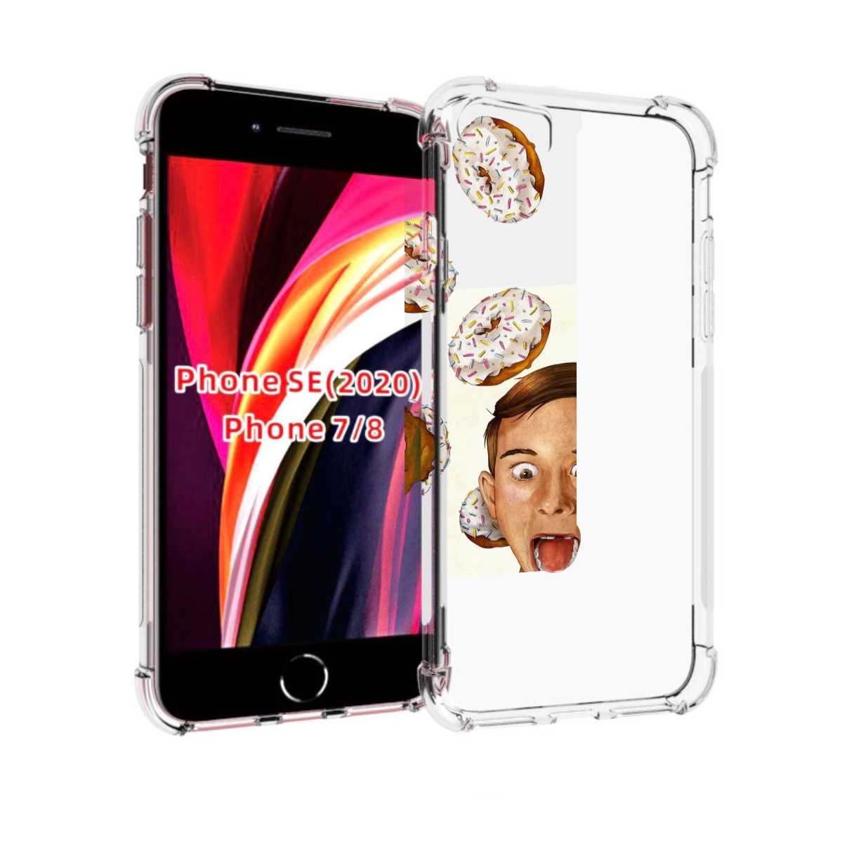 

Чехол MyPads Бешенные-пончики для iPhone 7 4.7 / iPhone 8 / iPhone SE 2 (2020), Прозрачный, Tocco