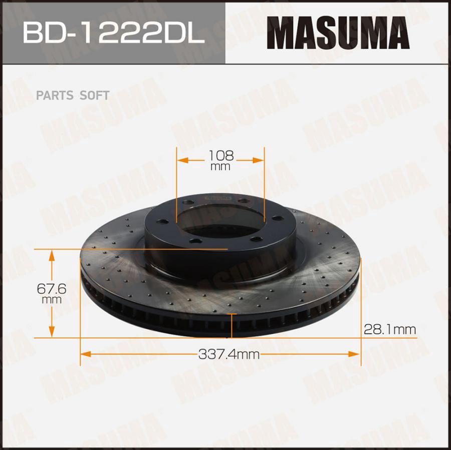 

Диск тормозной MASUMA перфорированный front PRADO/ GRJ12#, KDJ12#, RZJ12# LH