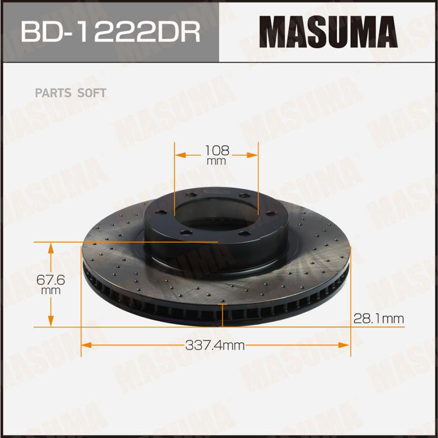 

Диск тормозной MASUMA перфорированный front PRADO/ GRJ12#, KDJ12#, RZJ12# RH