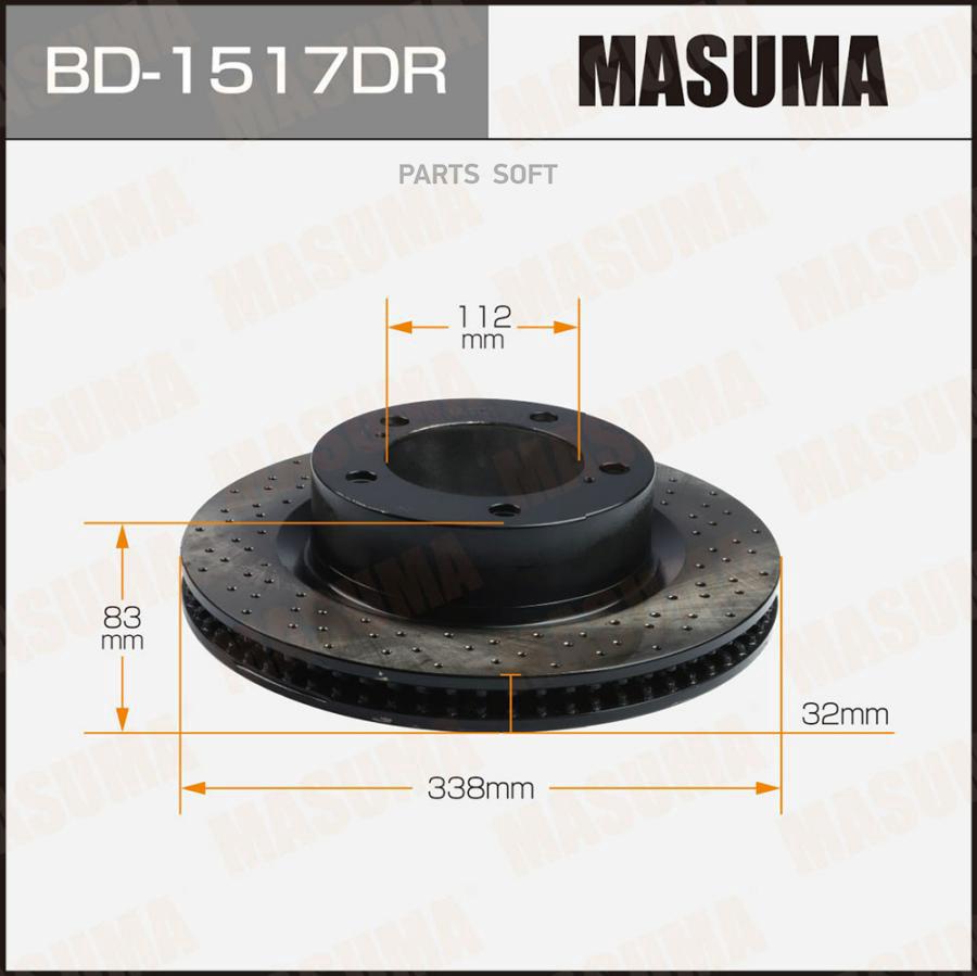 

Диск тормозной MASUMA перфорированный front LAND CRUISER/ UZJ200, URJ202 RH