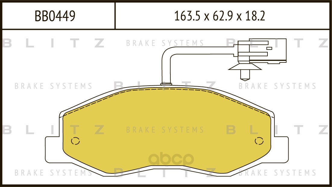 

Тормозные колодки BLITZ задние с датчиком BB0449