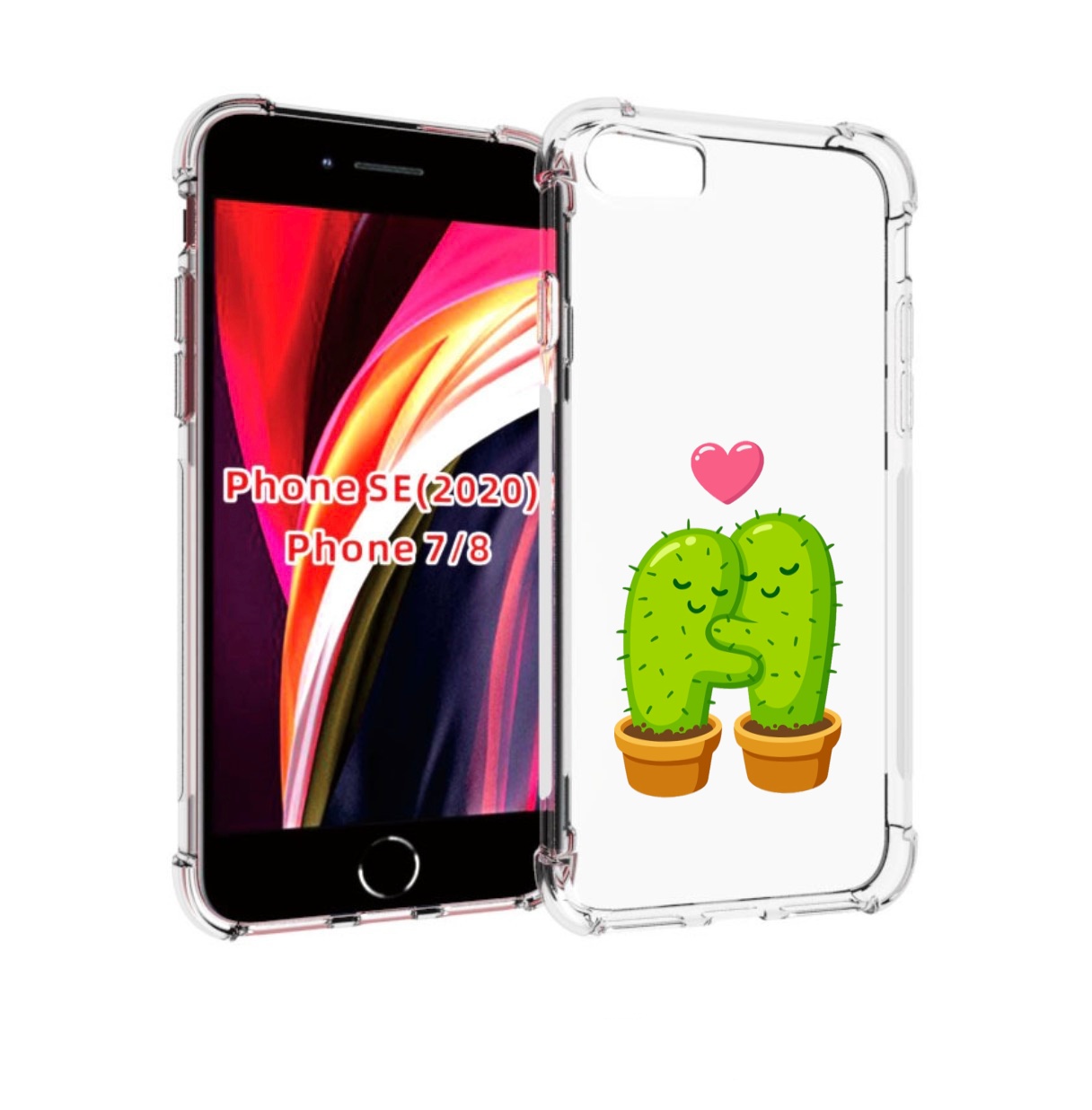 

Чехол MyPads Влюбленные-кактусы для iPhone 7 4.7 / iPhone 8 / iPhone SE 2 (2020), Прозрачный, Tocco