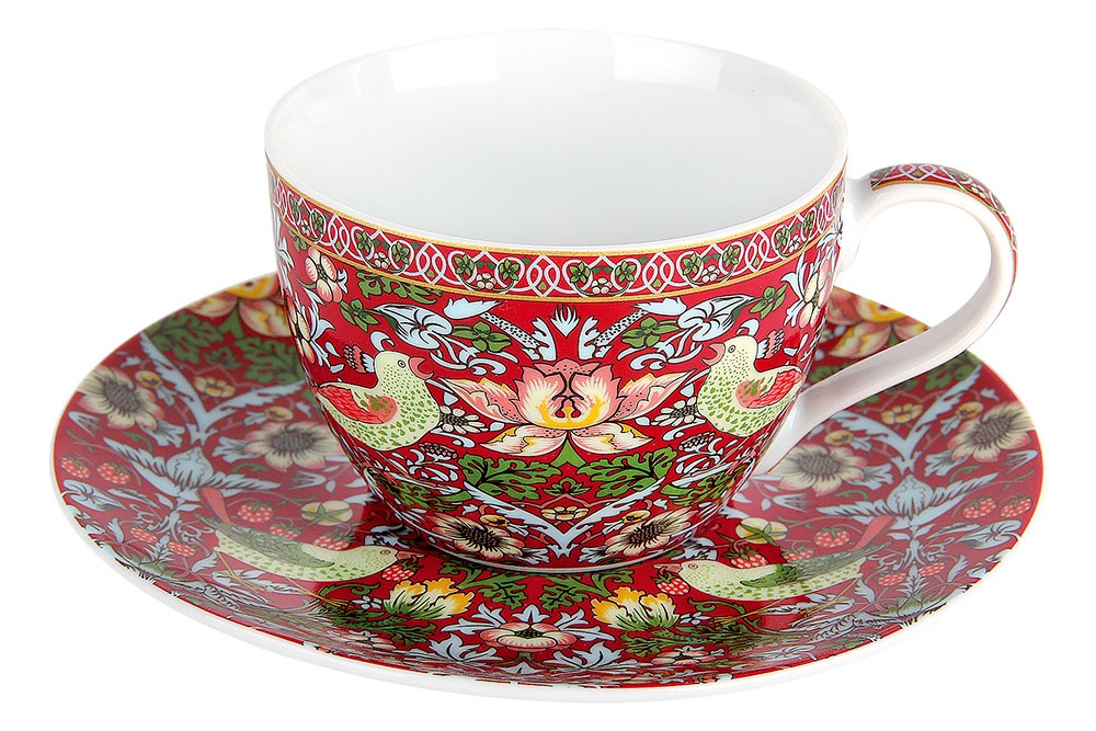 

Пара чайная Коралл Jumbo Strawberry Thief Red 250 мл