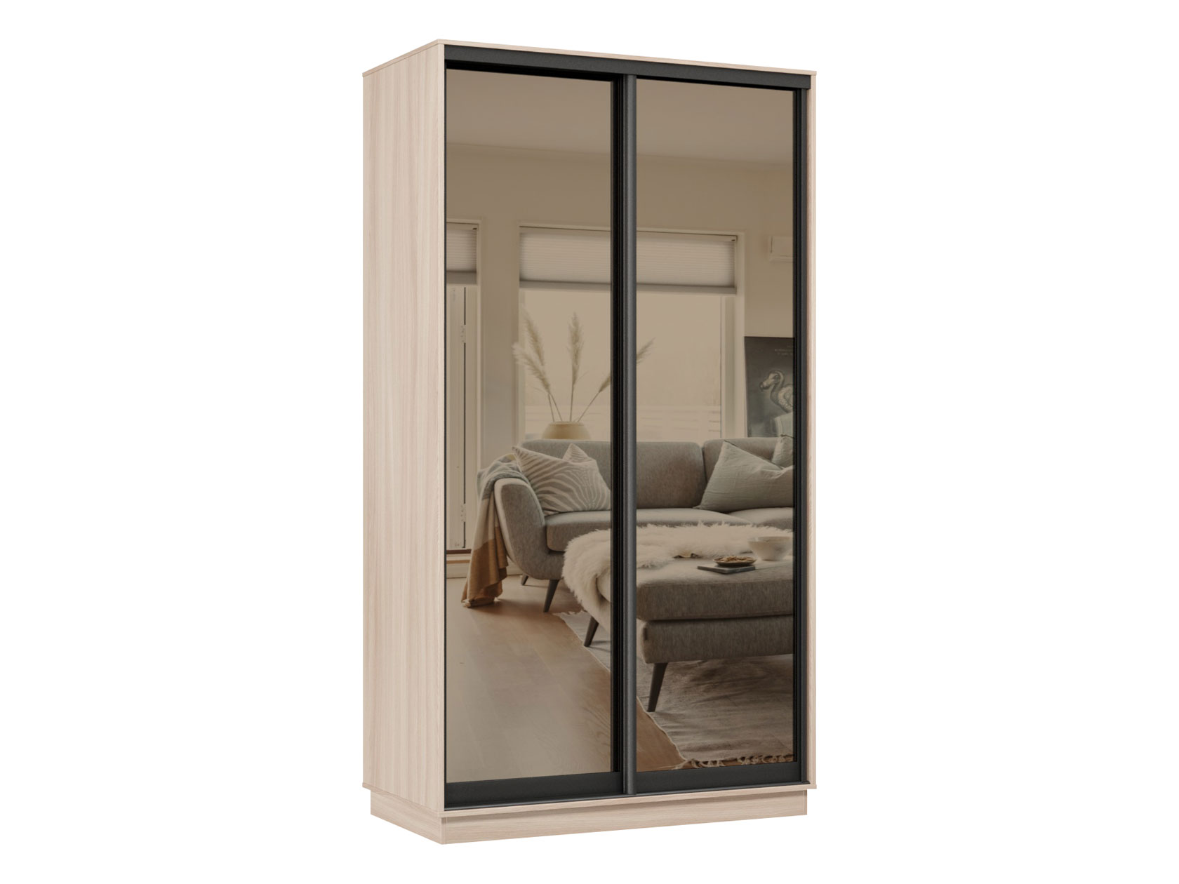 

Шкаф-купе Хочу домой Маршал Ясень шимо светлый / Зеркало Бронза 2400 мм 1200 мм 600 мм, Бежевый, Маршал