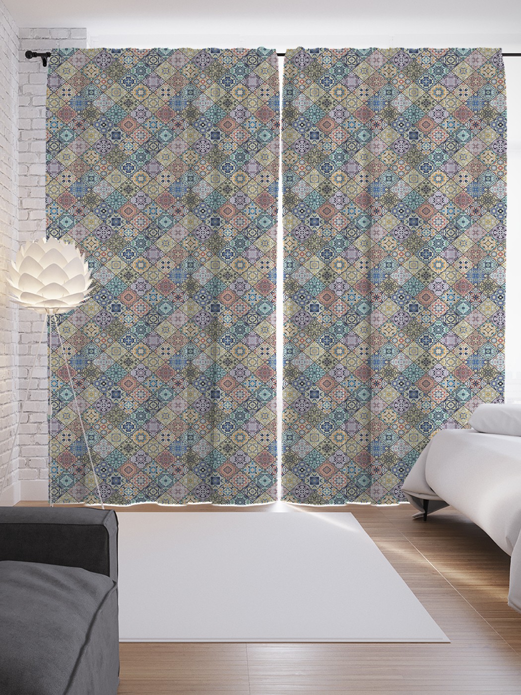 

Шторы JoyArty с фотопечатью "Марокканские плитки" из сатена, 290х265 см, Марокканские плитки